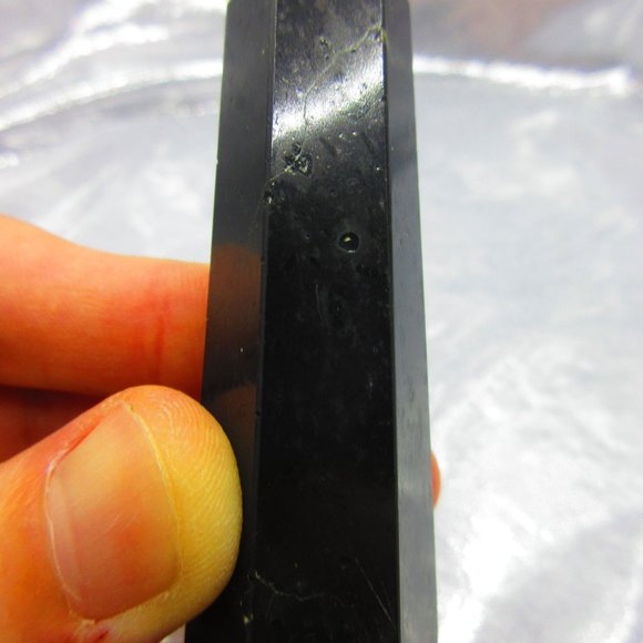 Black Tourmaline Polished Tower Generator Crystal Meditation Tool - Picture 6 of 6